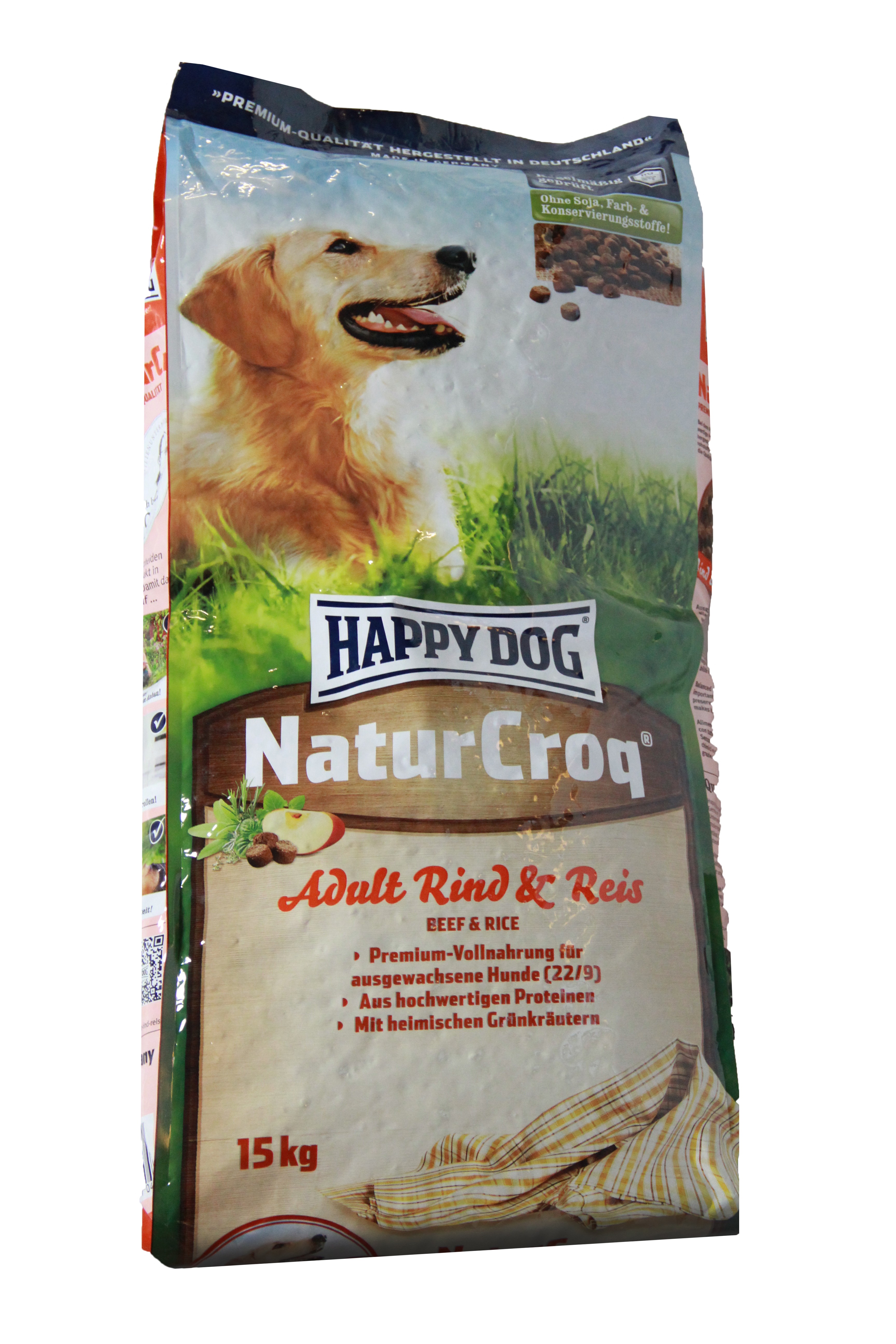 Happy Dog NaturCroq au boeuf et riz pour chien