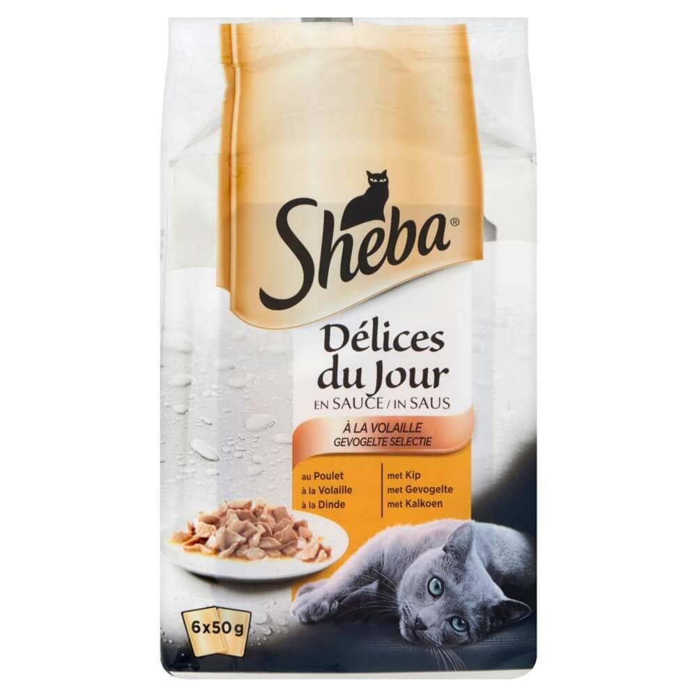 Sheba Délices du Jour à la volaille en sauce pâtée pour chat (50g)