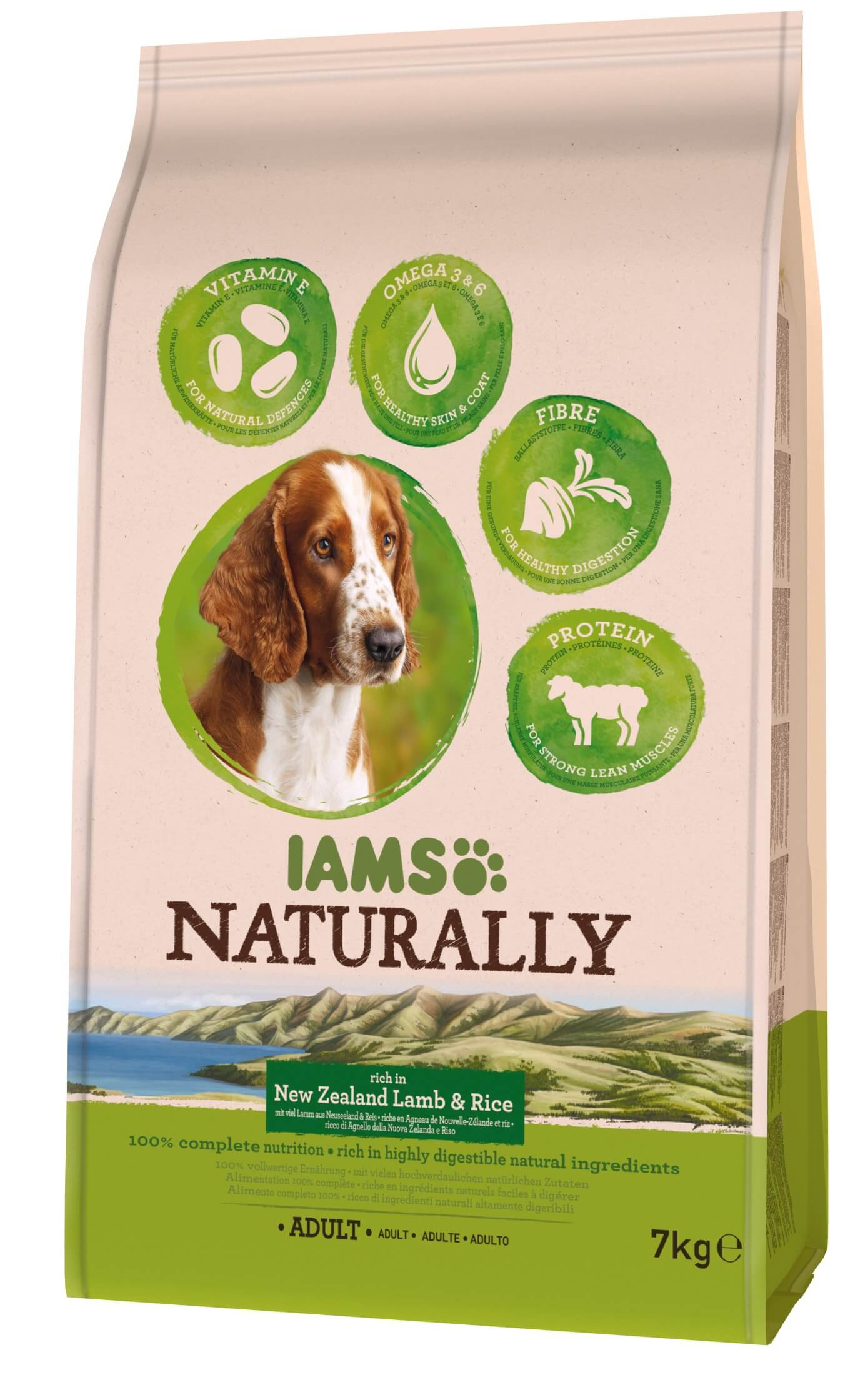 Iams Naturally Adult à l'agneau & riz pour chien