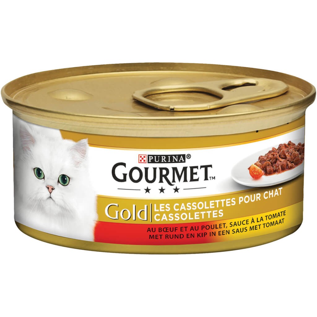 Gourmet Gold Chat cassolettes Duo de Viande à la sauce Tomate