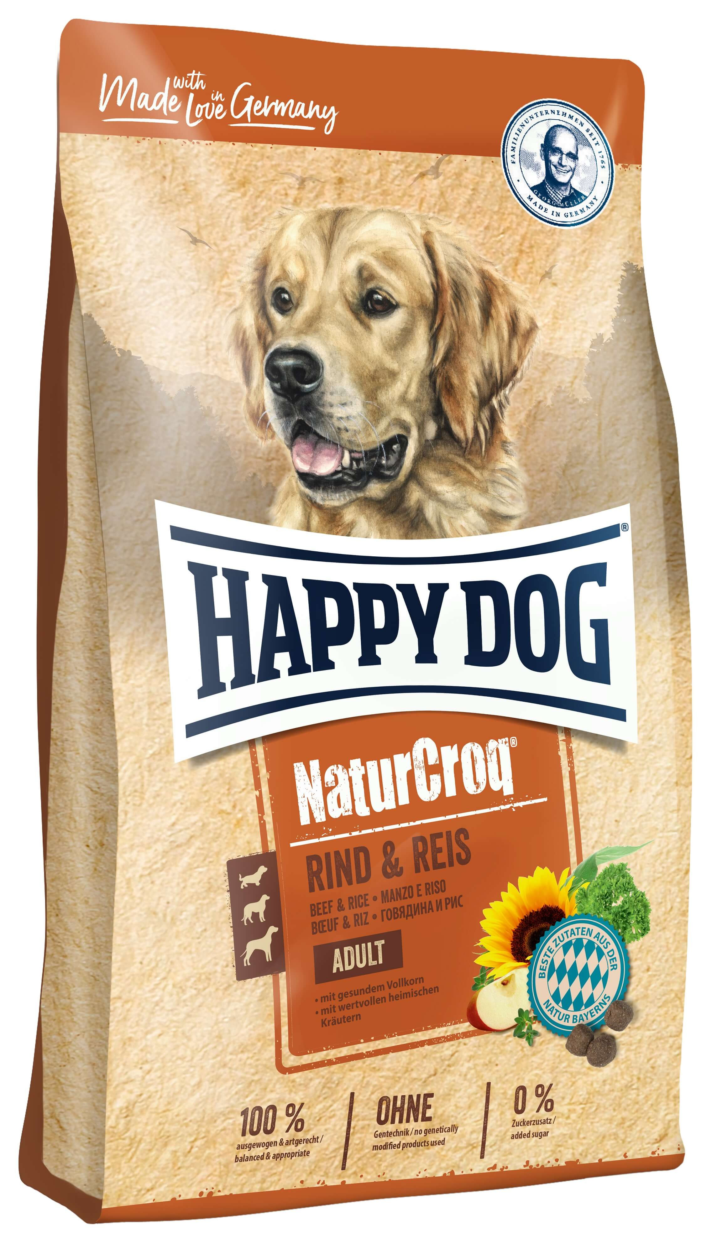 Happy Dog NaturCroq au boeuf et riz pour chien