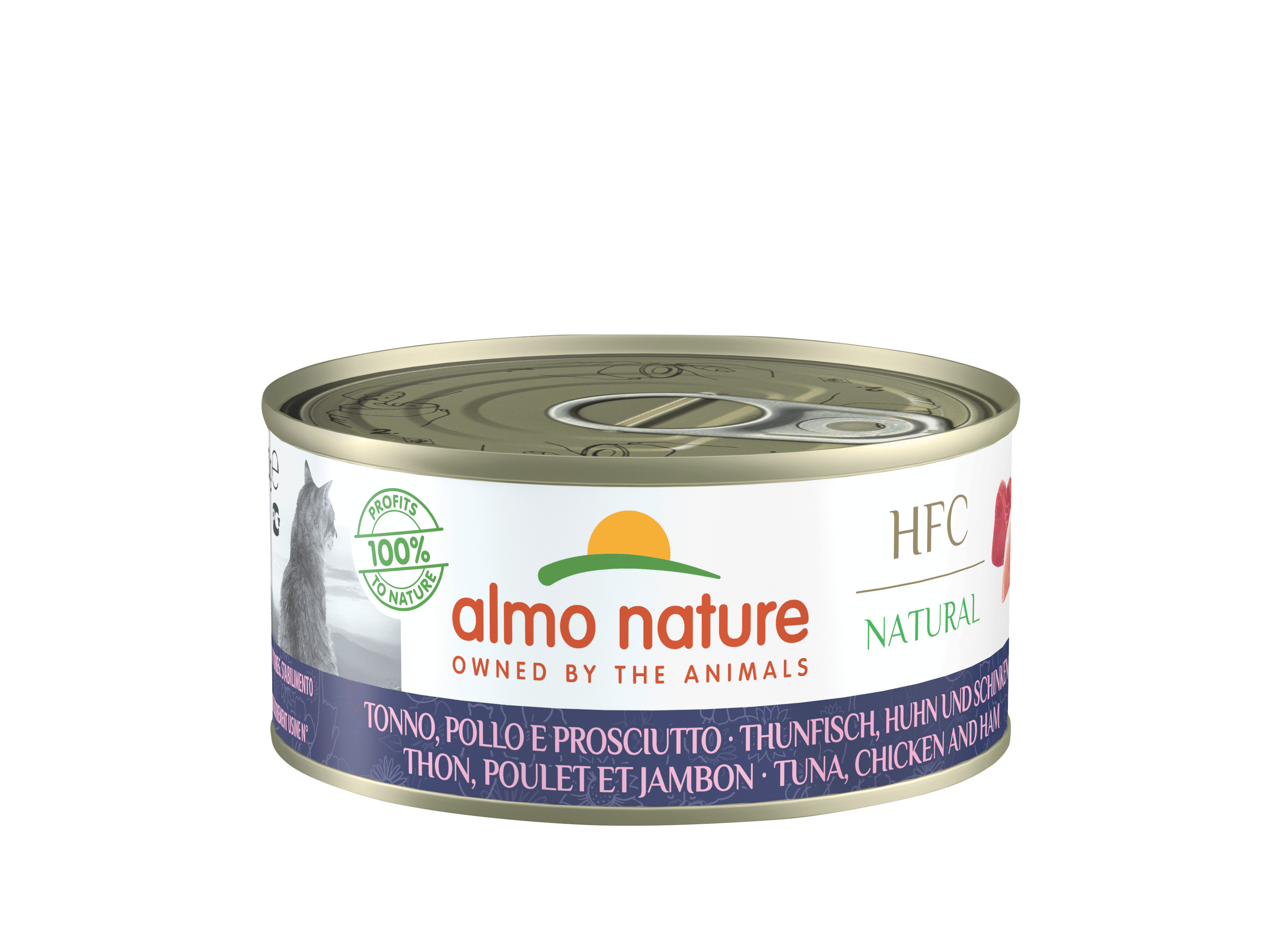 Almo Nature HFC au thon, poulet et jambon pour chat (150 g)