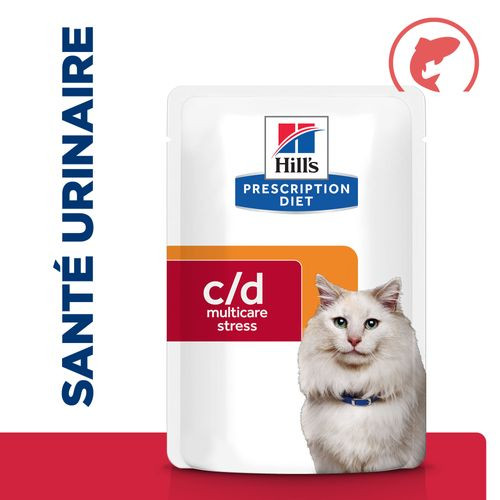 Hill's Prescription Diet C/D Multicare Stress Urinary sachet repas au saumon pour chat