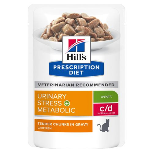 Hill's Prescription C/D Urinary Stress + Metabolic + Weight Care Nassfutter für Katzen (Beutel)