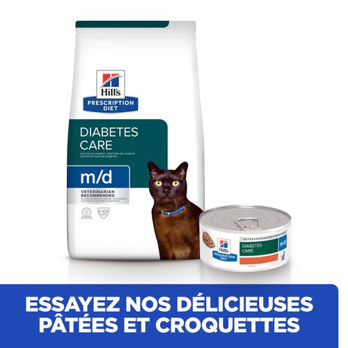 Hill's Prescription Diet M/D Diabetes pâtée au poulet pour chat (boîte)