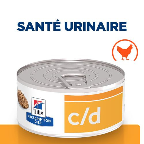 Hill's Prescription Diet C/D Multicare Urinary Care pâtée au poulet pour chat (boîte)