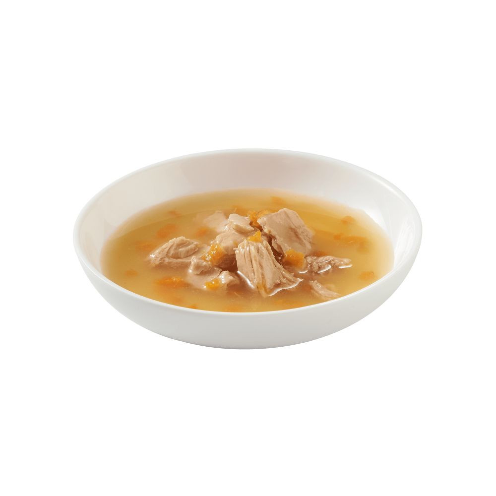 Schesir Cat Soup Wilde roze zalm en wortels