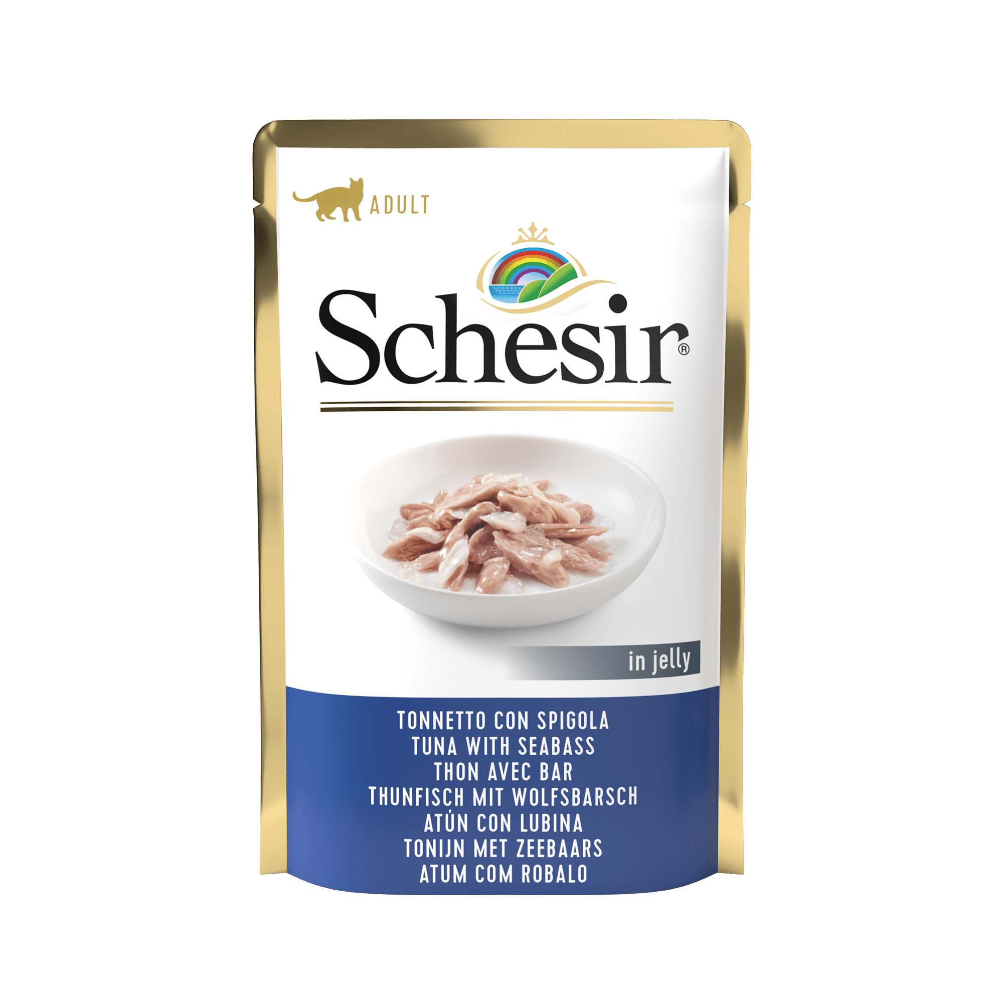 Schesir tonijn met zeebaars (jelly) natvoer kat (zakjes 85 g)