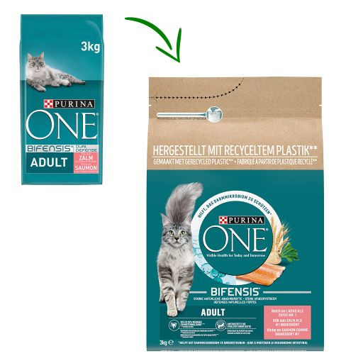 Purina One Adult Zalm Volkoren Granen kattenvoer