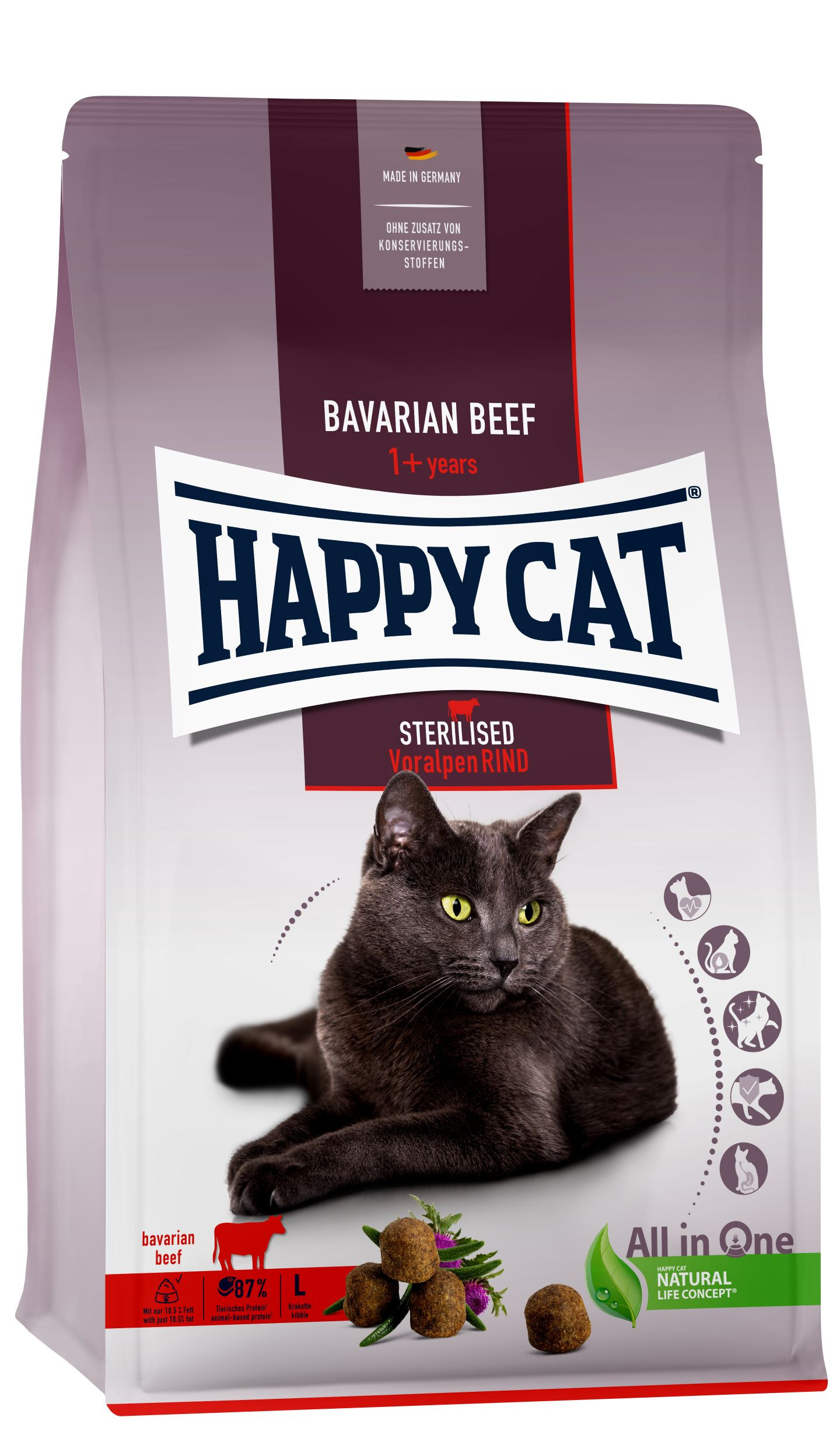 Happy Cat Adult Sterilised met Voralpen rund kattenvoer