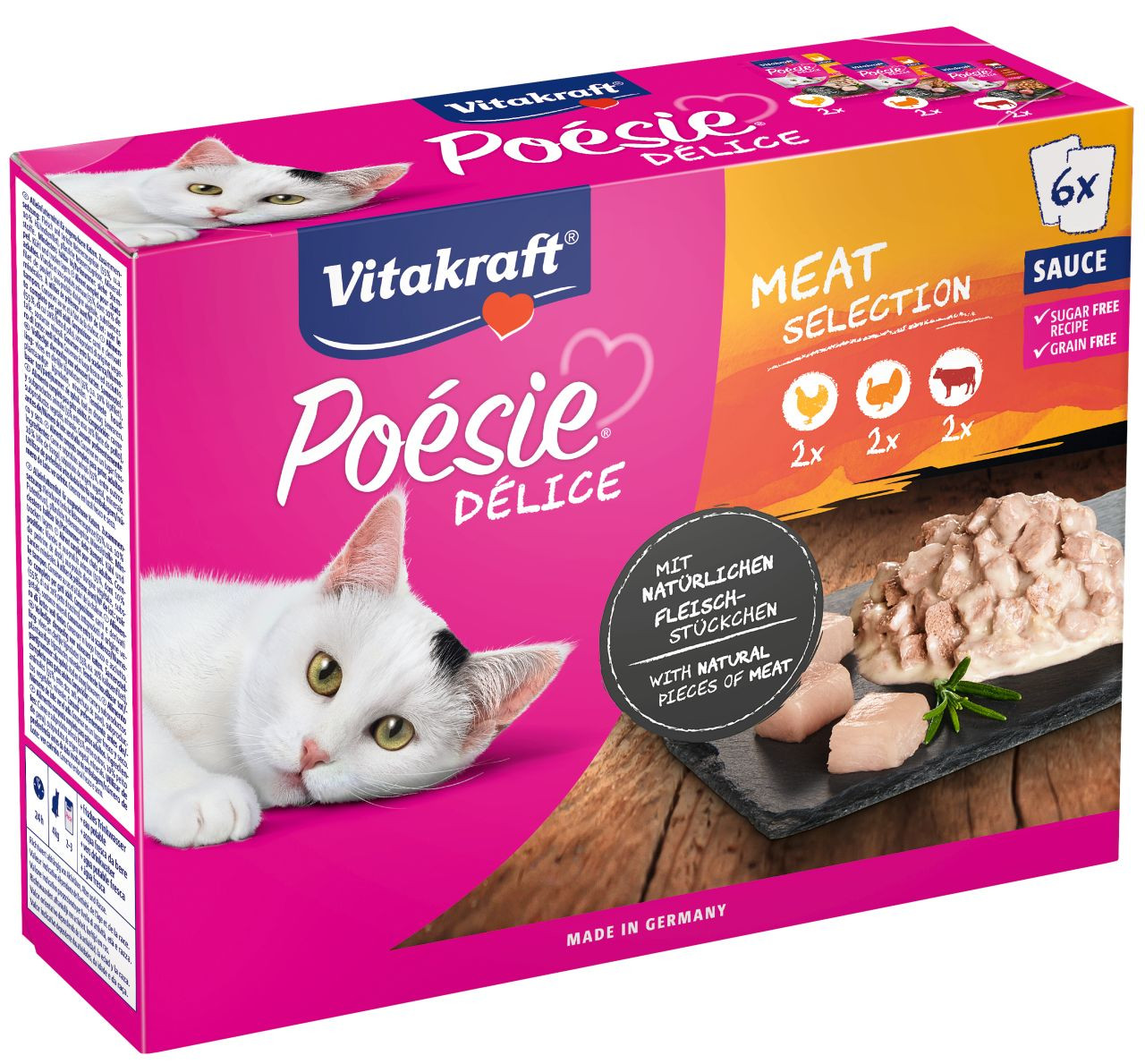 Vitakraft Poésie Délice met vlees natvoer kat multipack (6 x 85 g)