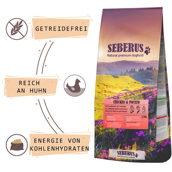 Seberus Chicken & Potato - natürliches, getreidefreies Hundefutter