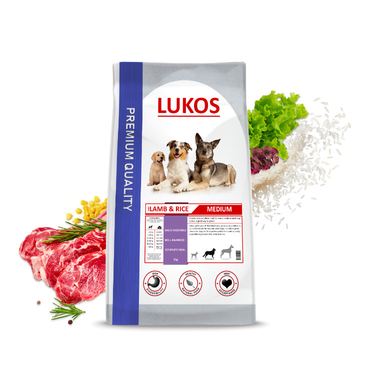 Lukos Adult Medium met lam & rijst - premium hondenvoer