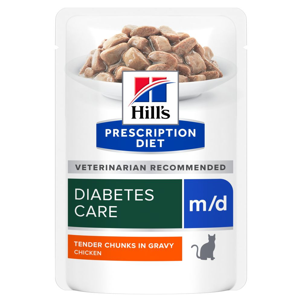 Hill's Prescription Diet M/D Diabetes Care natvoer kat met kip maaltijdzakje