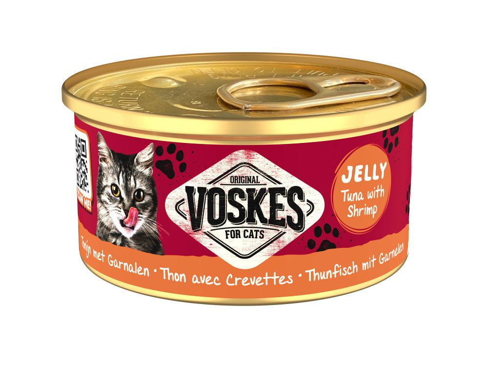 Voskes Jelly tonijn met garnalen natvoer kat (85 g)
