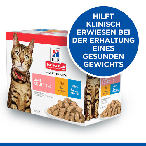 Hill's Adult Light Kombipack Huhn Fisch Katzen-Nassfutter