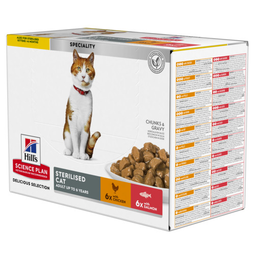 Hill's Sterilised Cat Adult Kombi Huhn Lachs Katzen-Nassfutter 85g