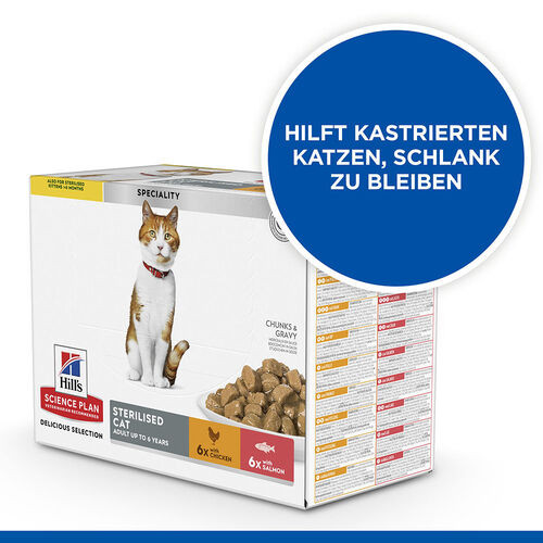 Hill's Sterilised Cat Adult Kombi Huhn Lachs Katzen-Nassfutter 85g