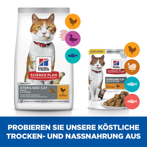 Hill's Sterilised Cat Adult Kombi Huhn Lachs Katzen-Nassfutter 85g