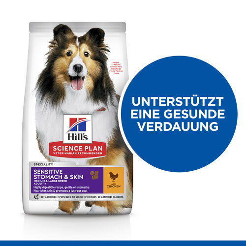 Hill's Adult Sensitive Stomach & Skin Medium Huhn Hundefutter