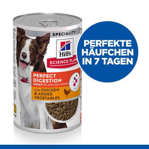 Hill's Adult Perfect Digestion mit Huhn Hunde-Nassfutter 363g Dosen