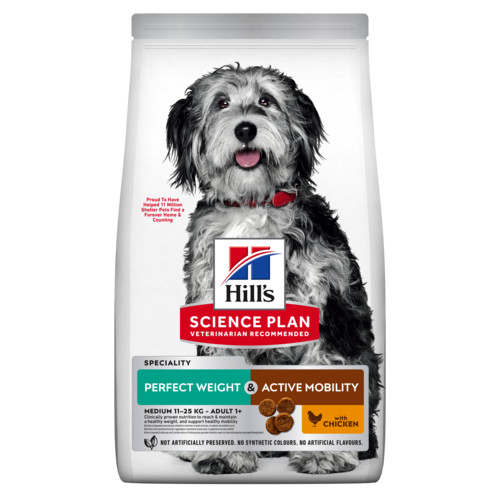 Hill's  Adult Medium Perfect Weight & Active Mobility mit Huhn Hundefutter