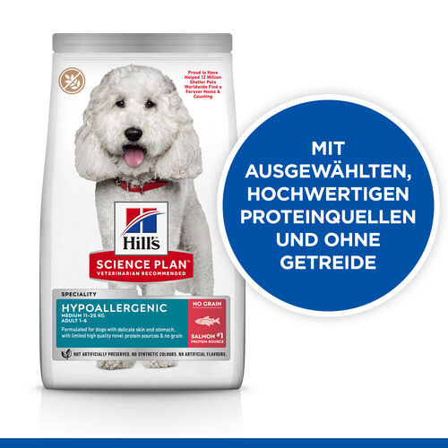 Hill's Adult Medium Hypoallergenic Hundefutter mit Lachs