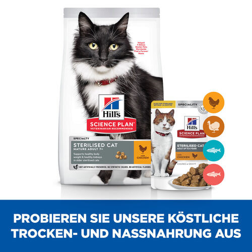 Hill's Mature Adult 7+ Sterilised Cat Huhn Katzenfutter