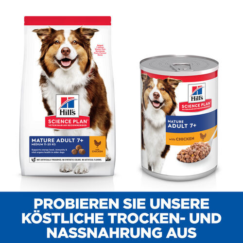 Hill's Mature Adult 7+ mit Huhn Hunde-Nassfutter (Dosen 370g)