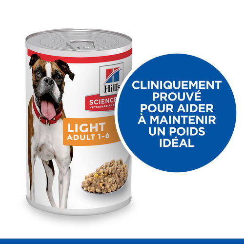 Hill's Adult Light pâtéé pour chien (boite 370g)