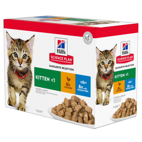 Hill's Kitten Selection combi poulet & poisson pâtée pour chaton 85g