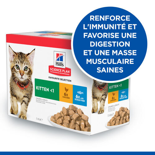 Hill's Kitten Selection combi poulet & poisson pâtée pour chaton 85g