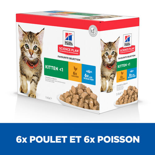 Hill's Kitten Selection combi poulet & poisson pâtée pour chaton 85g