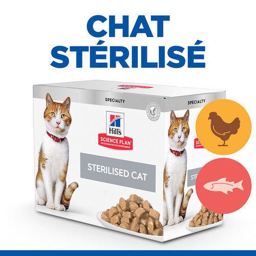 Hill’s Sterilised Adult combi poulet saumon sachet pour chat