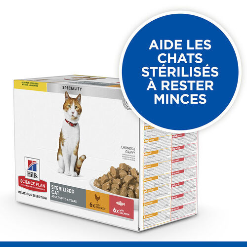 Hill’s Sterilised Adult combi poulet saumon sachet pour chat