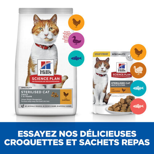 Hill’s Sterilised Adult combi poulet saumon sachet pour chat