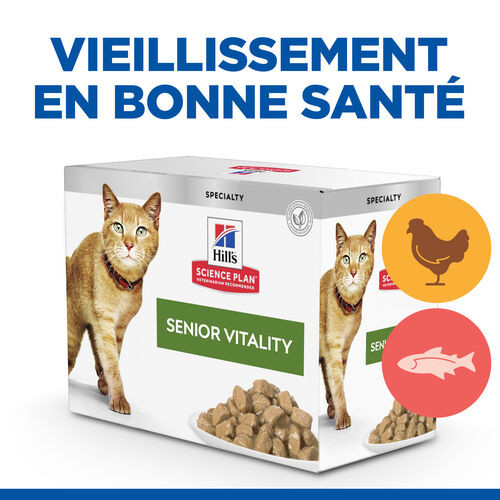 Hill's Mature Adult Senior Vitality pâtée pour chat combipack 12x85g