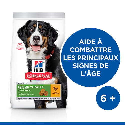 Hill's Mature Adult Senior Vitality Large au poulet et riz pour chien