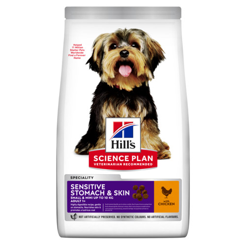 Hill´s Adult Sensitive Stomach & Skin Small & Mini Poulet pour chien