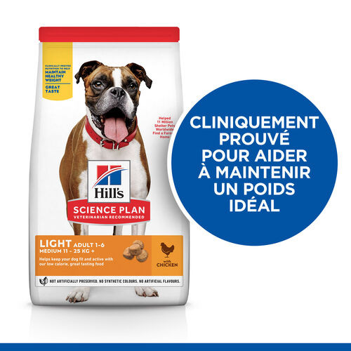 Hill's Adult Light Medium au poulet pour chien