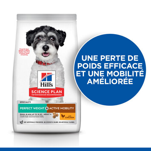 Hill's Adult Small&Mini Perfect Weight & Active Mobility au poulet pour chien