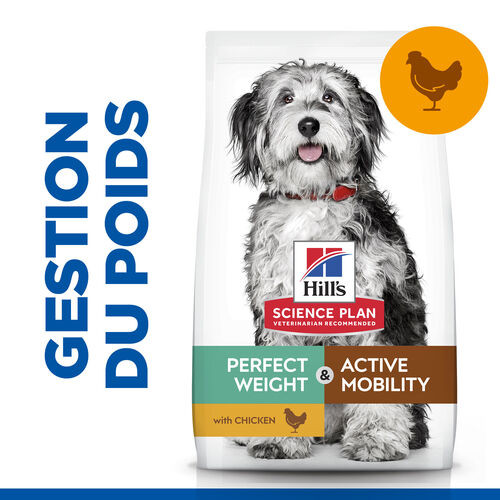 Hill's  Adult Medium Perfect Weight & Active Mobility au poulet pour chien