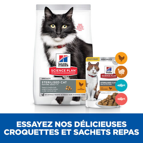 Hill's Mature Adult 7+ Sterilised au poulet pour chat