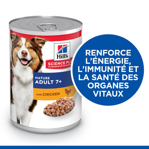 Hill's Mature Adult 7+ au poulet pâtée pour chien (boîte 370g)