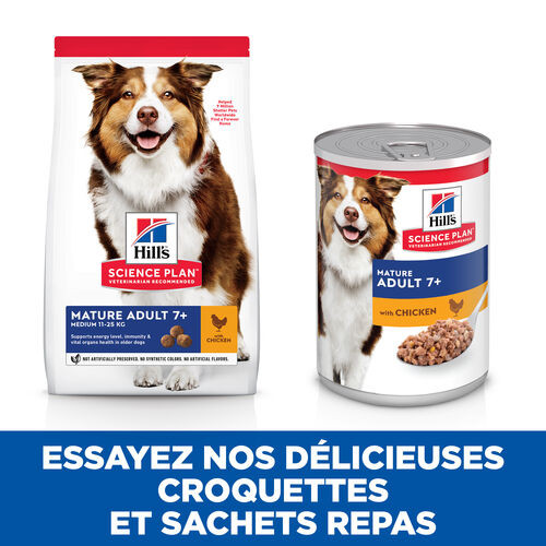 Hill's Mature Adult 7+ au poulet pâtée pour chien (boîte 370g)