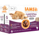 Iams Delights Adult Land & Sea Collection pâtée à la viande & au poisson en sauce pour chat (12x85g)