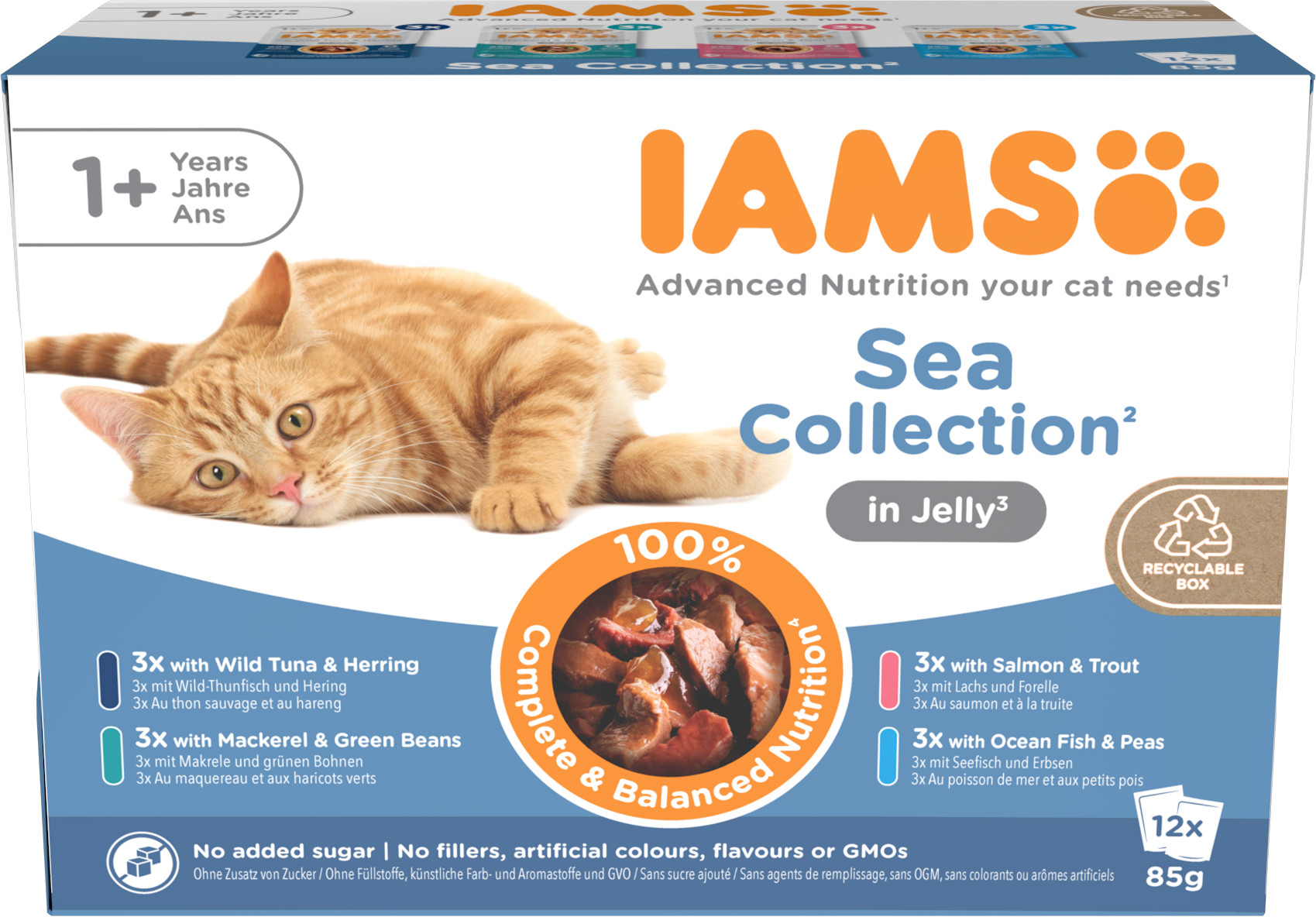 Iams Delights Adult Sea Collection in jelly natvoer kat (12x85 g)