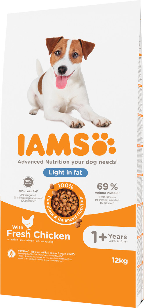 Iams for Vitality Adult Light in Fat hondenvoer