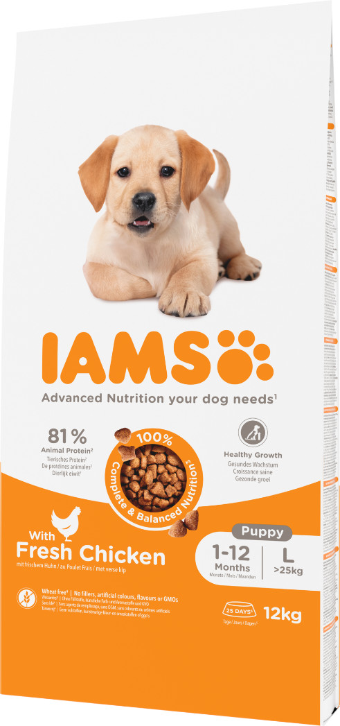 Iams for Vitality Puppy Large Kip hondenvoer