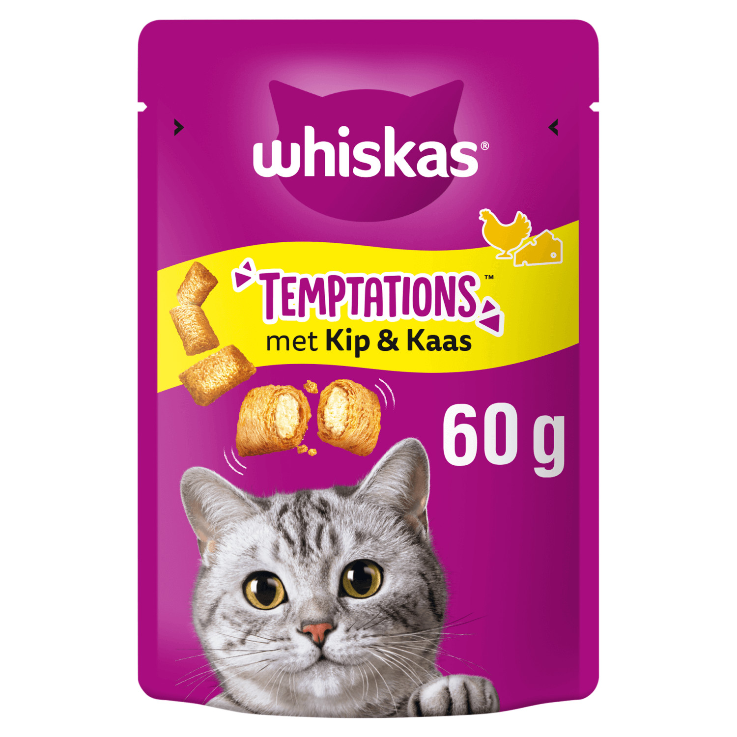 Whiskas Temptations mit Huhn und Käse